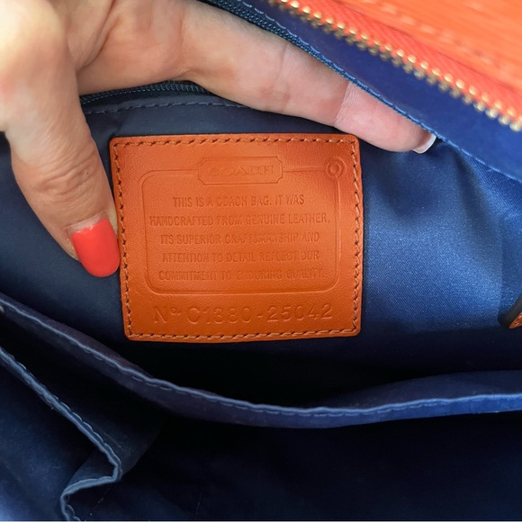 Coach Blair Poppy Texture Orange Tote Bag 25042 - Picture 8 of 13